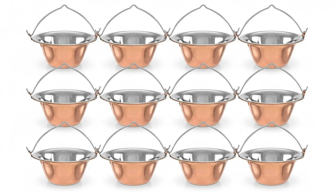 Nerezové mini kotlíky s medeným povrchom 12x